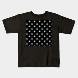 White on black polka dots Kids T-Shirt